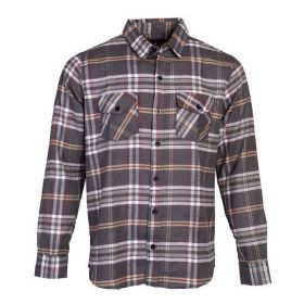 Flannel Casual Button Down Shirts (Color: Tan, size: M)